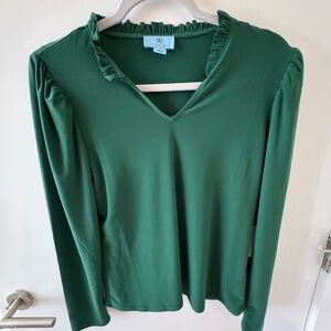 Alpine Green Long Sleeve Blouse - Women